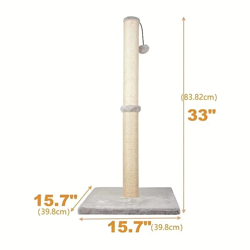 Pós para arranhar gatos, arranhador de garra com corda de sisal e coberto com pelúcia macia e lisa, arranhões verticais, design moderno e estável