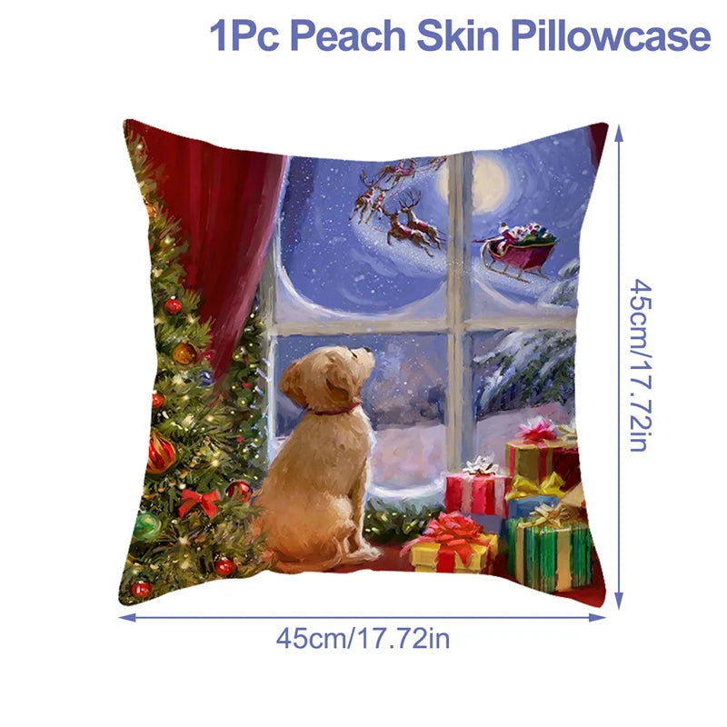 Capa de almofada de natal decorações de natal para casa 2025 feliz natal ornamento fronha natal navidad ano novo 2026 presentes