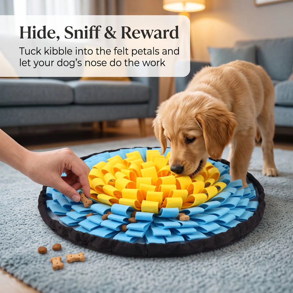 Tapete de busca para cães, jogo interativo para combater o tédio, estimula as habilidades naturais de busca de alimento em gatos e cães, ideal para uso em viagens.
