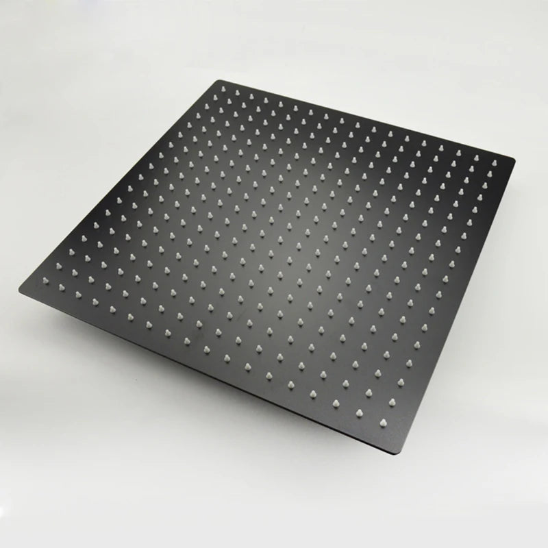 Cabeça de chuveiro de chuva preta com luz LED 20 ''Grande cabeça de torneira de chuveiro de chuva quadrada de latão cabeça que muda de cor
