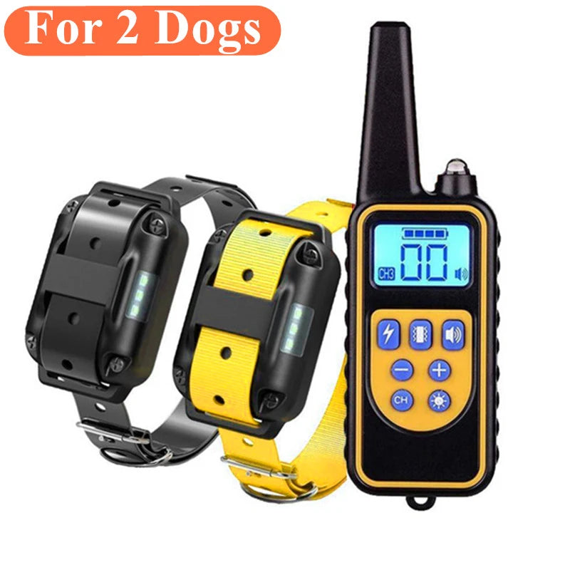 Coleira elétrica de treinamento para cães, à prova d'água, coleira contra latidos para animais de estimação com controle remoto, recarregável, dispositivo antilatido, todos os tamanhos Kasa & Pet