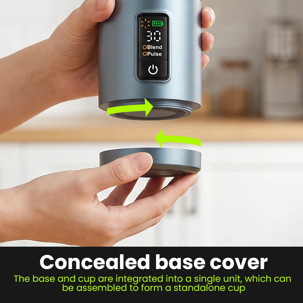 Portable Rechargeable Electric Mini Blender 6 Stainless Steel Blades Home Use USB Juicer Hotel Outdoor Button BPA Free Container