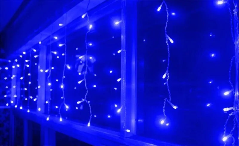Decoração de natal 2024/2025 luzes de cortina led de gelo para queda ao ar livre 0.4/0.5/0.6m luzes de natal para casa ano novo 2025