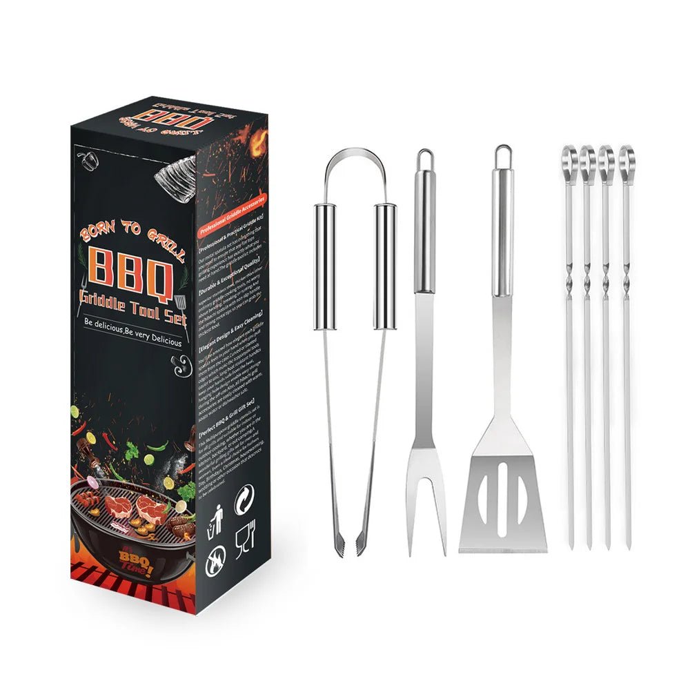 Stainless Steel Barbecue Tools Suit Paper Box Household Outdoor Portable Grill with Cleaning Brush BBQ Combination - Kasa & Pet
