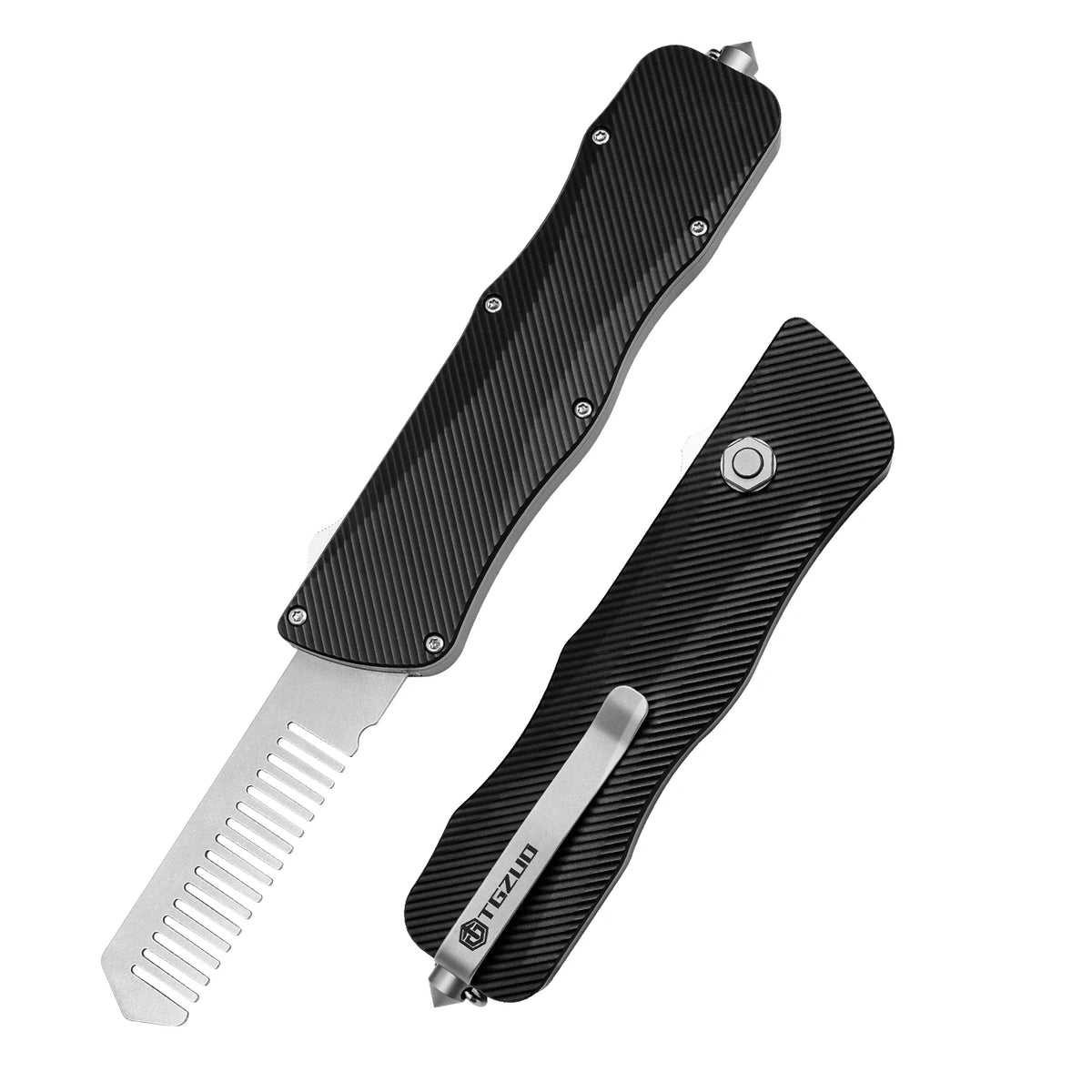 TGZUO Aluminum Alloy Folding Knife with Window Breaker Tactical EDC Pocket Knife Outdoor Emergency Survival Hunting Tool