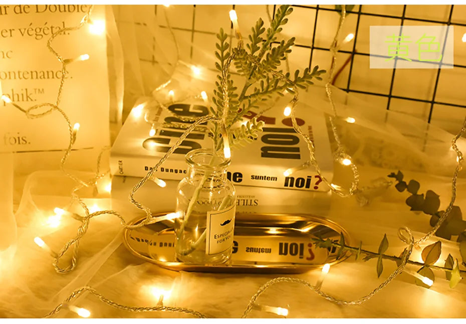 Luzes de Natal LED 24V-31V 100M 50M 30M 20M 10M à Prova d'Água, Guirlanda de Luzes de Fada para Árvore, Iluminação de Natal ao Ar Livre