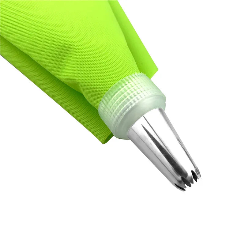 Silicone Glacê Piping Bag, 6 Bico De Bolo De Aço Inoxidável, Dicas De Decoração Do Bolo DIY, Ferramentas De Pastelaria Fondant, 8Pcs por Saco