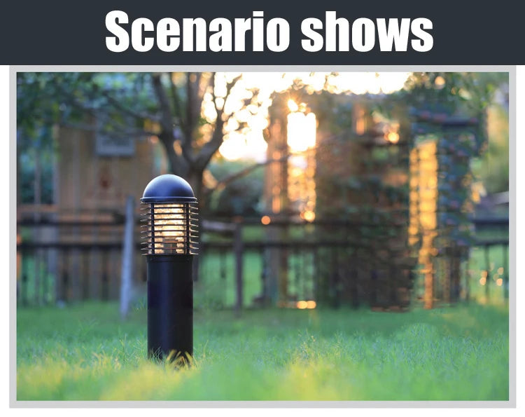 Lâmpada de gramado impermeável europeu, lâmpada ao ar livre, paisagem chinesa, pátio Park, Villa e Villa, área cênica, E27