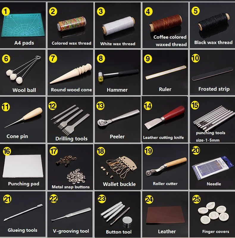 Leather Tool Set DIY Entry Level Hand Sewing Suit Handmade Diamond Chop Leather Art Set