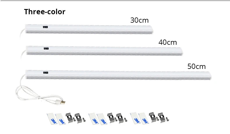 Barra de Luz LED em Perfil de Alumínio 30cm 40cm 50cm Iluminação Interna Luminária para Cozinha Armário Decoração de Natal Luzes de Fundo para Parede