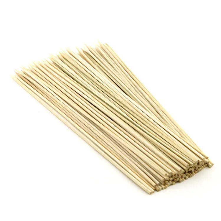 4.0mm Natural Bamboo Skewers in Various Sizes 20cm 25cm 30cm 35cm 40cm 45cm 50cm for Bbq Appetizer Fruit Kabob Grilling Barbecue