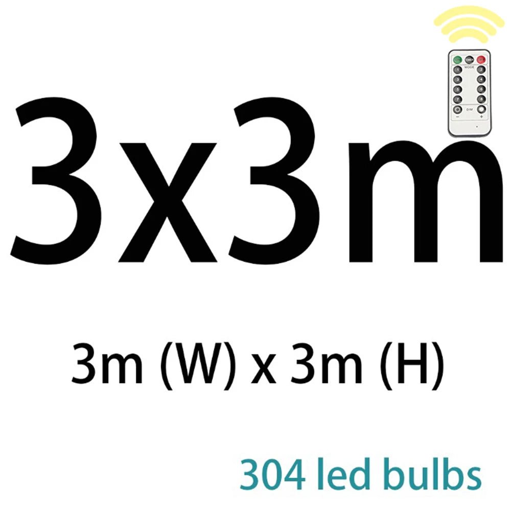 Cortina de led luzes da corda natal luzes de fadas guirlanda para o ano novo casa pátio festa casamento casa decoração ao ar livre - Kasa & Pet