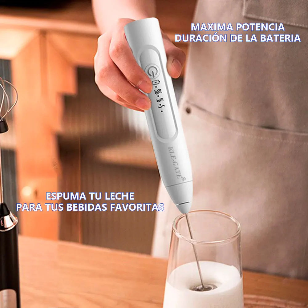 Elegate HOG.96 Battery-Powered 200W Rechargeable Portable Hand Held Plastic Electric Whisk 1 Speed Milk Coffee Egg Mixing Wire