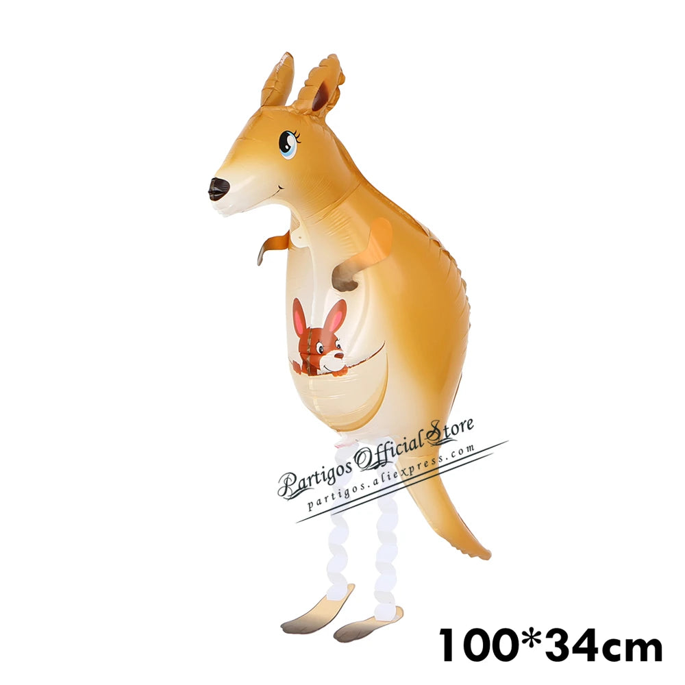 Mixes andando animais balões de hélio bonito gato cão panda dinossauro tigre animal de estimação balões de ar decorações de festa de aniversário crianças e adultos