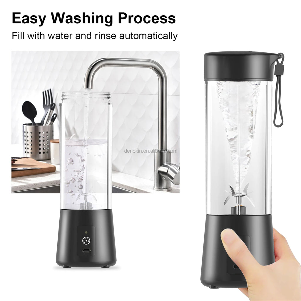 High Quality 400ml Wireless Hand Blender USB Rechargeable Portable Mini Blender for Outdoor Car & Hotel Use