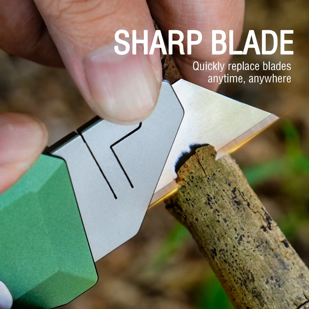 TGZUO Aluminum  Retractable Utility Knife with Window Breaker OTF Slider Pocket Knife CNC Precision Quick Change Blade EDC Tool
