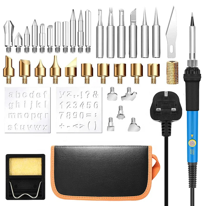 Dropshipping 60W Soldaring Soldering Iron DIY Professional Set Wood Burning Kit Ferro De Solda  Electric Soldering Iron