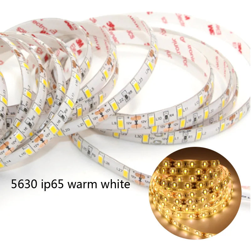 1/2/3/4/5m de alta qualidade conduziu a luz tira 5630 smd 12v fita lâmpada super brilhante led diodo fita decoração para casa led string Kasa & Pet