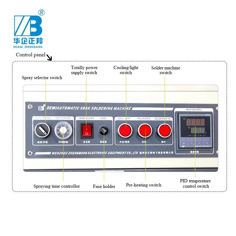 Zhengbang ZB3020BG Pcb Welding Equipment Spot Full Semi-auto Dip Soldering Machine for Different Smt PCB Soldering Requirement