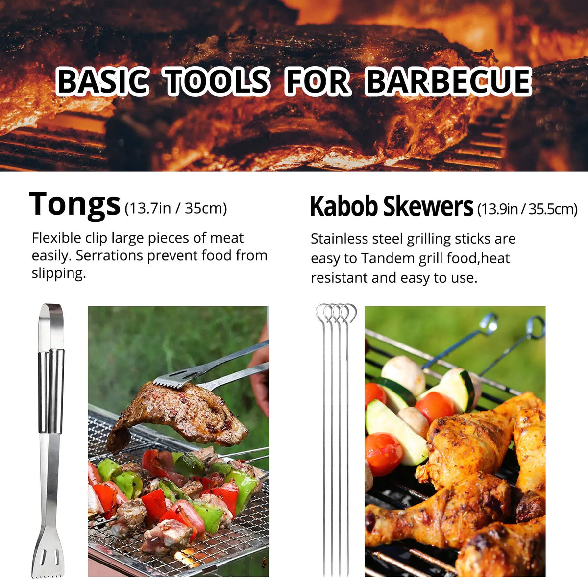 Easy to Carry BBQ Utensil Set Stainless Steel Professional Barbecue Accessories Grill Tool with Bag
