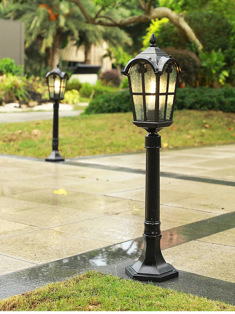 Luzes de LED para Jardim ao Ar Livre, Estilo Vintage Europeu, Impermeáveis IP54, 80CM, Lâmpadas Pretas E27 para Iluminação de Paisagismo em Jardins e Quintais AC85-265V