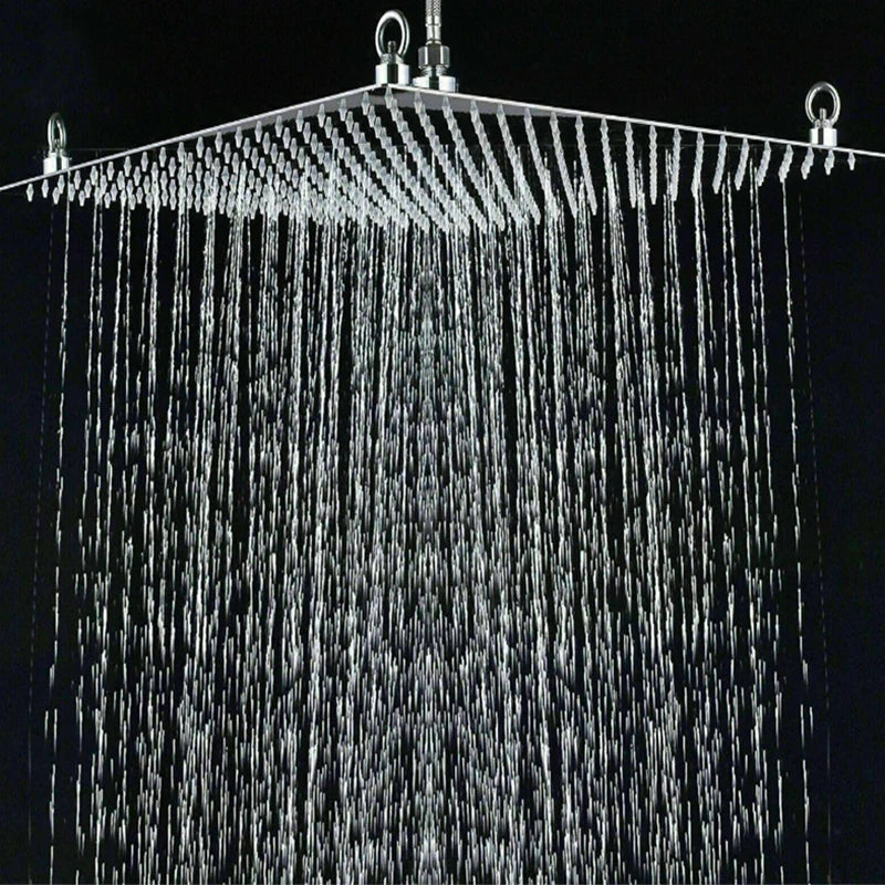 Cabeça de chuveiro de chuva preta com luz LED 20 ''Grande cabeça de torneira de chuveiro de chuva quadrada de latão cabeça que muda de cor