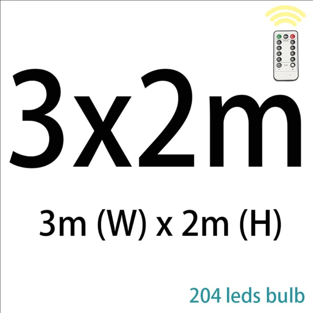 Cortina de led luzes da corda natal luzes de fadas guirlanda para o ano novo casa pátio festa casamento casa decoração ao ar livre - Kasa & Pet