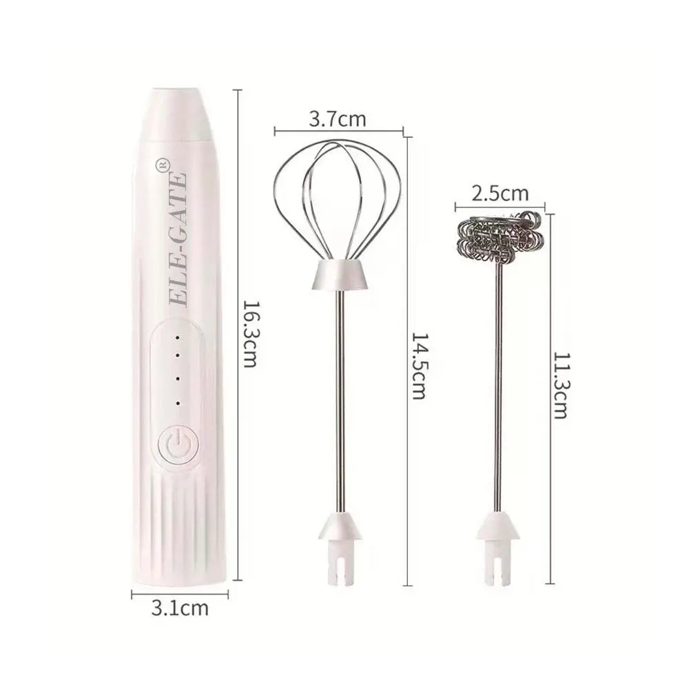 Elegate HOG.96 Battery-Powered 200W Rechargeable Portable Hand Held Plastic Electric Whisk 1 Speed Milk Coffee Egg Mixing Wire