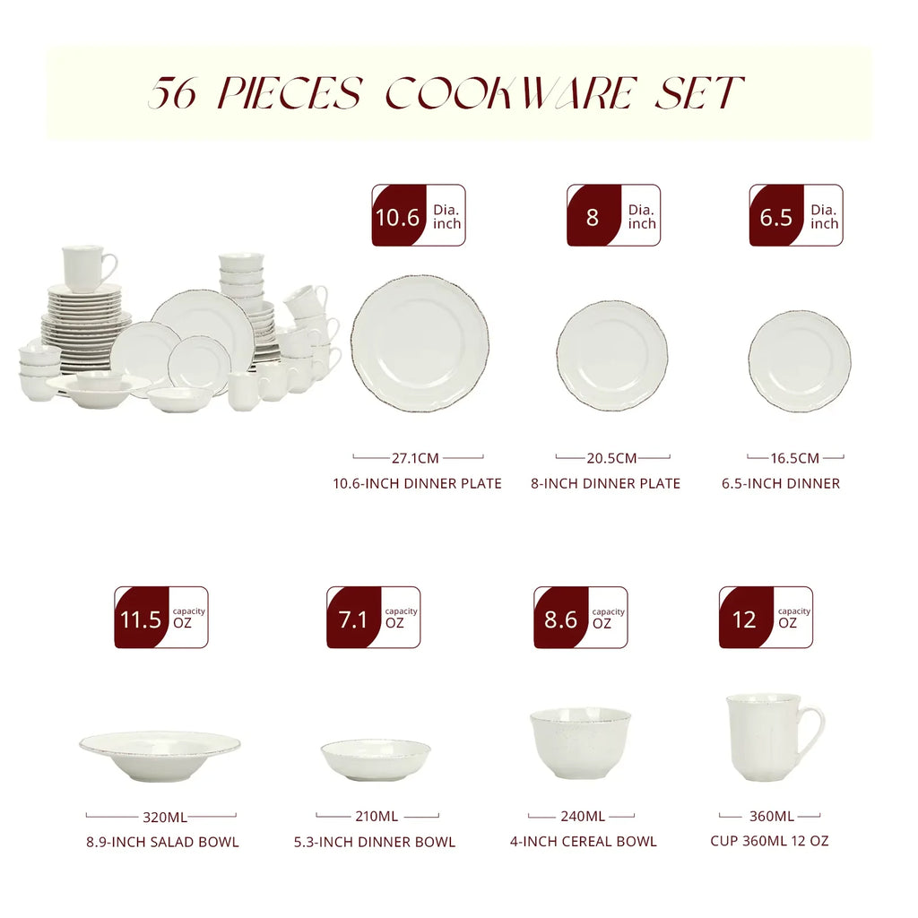 Dinnerware Sets Ceramics Tableware White Stoneware Gift Ceramic Plates and Bowls for Home Kitchen
