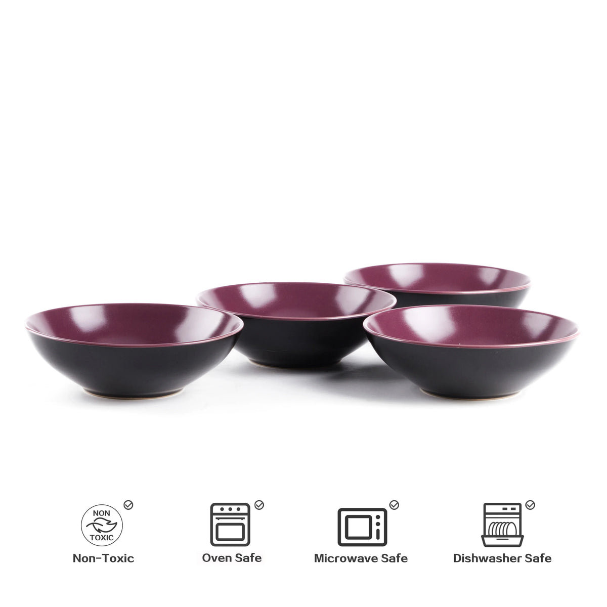 16 Pc Plum Elegant Stoneware Set Popular Hot Selling Kitchen Bowls Plates Ceramic Coffee Mug Dinnerware Sets for 4 People Use