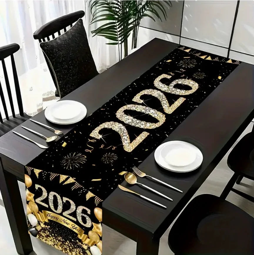 2026 Christmas Table Runner Christmas Decoration for Home Tablecloth Navid Noel Xmas Gifts New Year Natal Drop Shipping