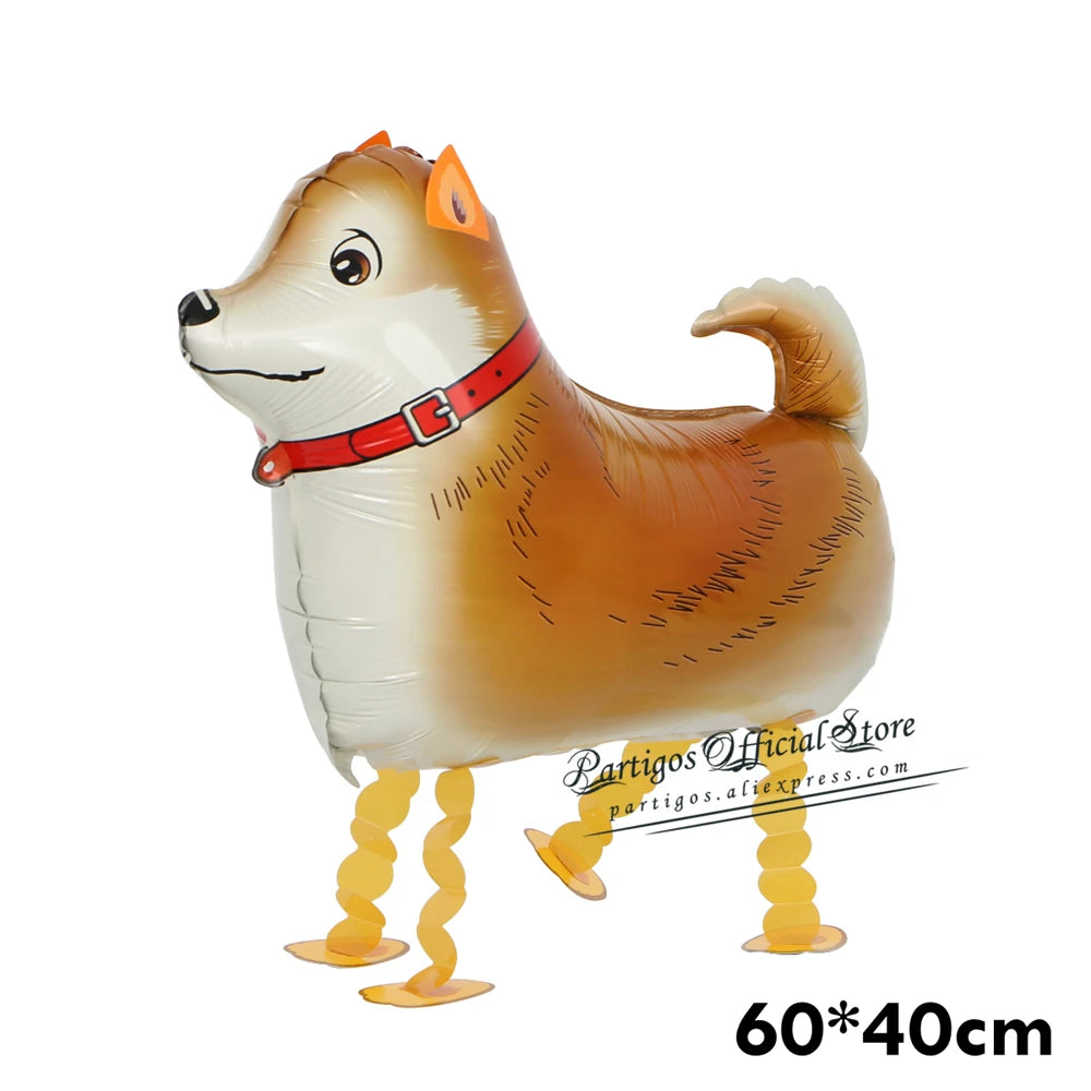 Mixes andando animais balões de hélio bonito gato cão panda dinossauro tigre animal de estimação balões de ar decorações de festa de aniversário crianças e adultos
