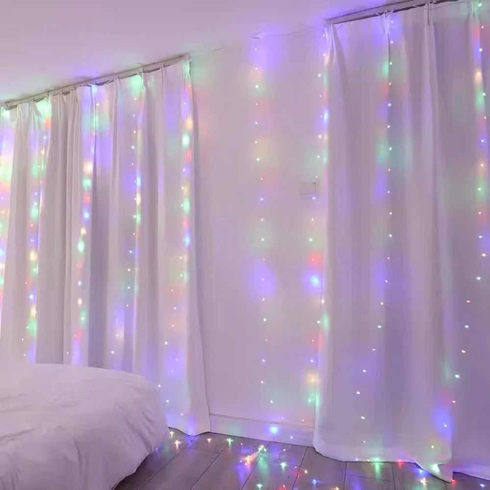 Luzes de natal cortina guirlanda feliz natal decorações para casa enfeites de natal presentes de natal navidad 2021 decoração de ano novo