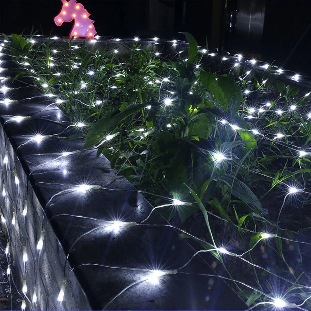 Rede de luzes de natal 6m x 4m led luzes de malha decoração do jardim ao ar livre festão rua guirlanda fada festa de natal decoração de casamento