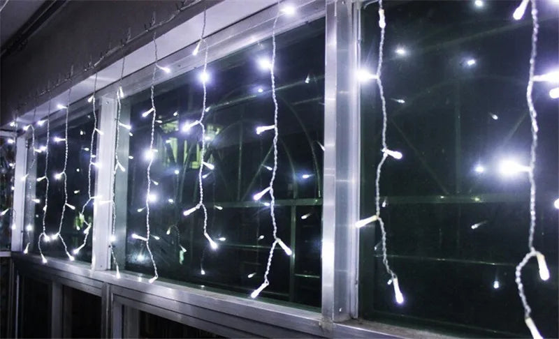 Decoração de natal 2024/2025 luzes de cortina led de gelo para queda ao ar livre 0.4/0.5/0.6m luzes de natal para casa ano novo 2025