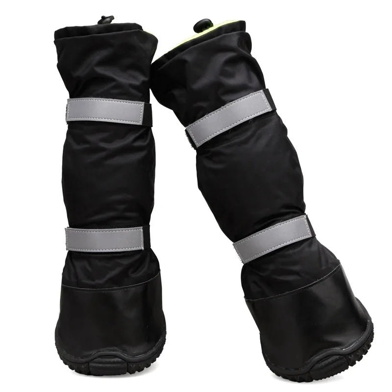 Sapatos quentes impermeáveis para cães grandes, de alta qualidade, antiderrapantes, reflexivos, inverno, botas de chuva para cães de estimação