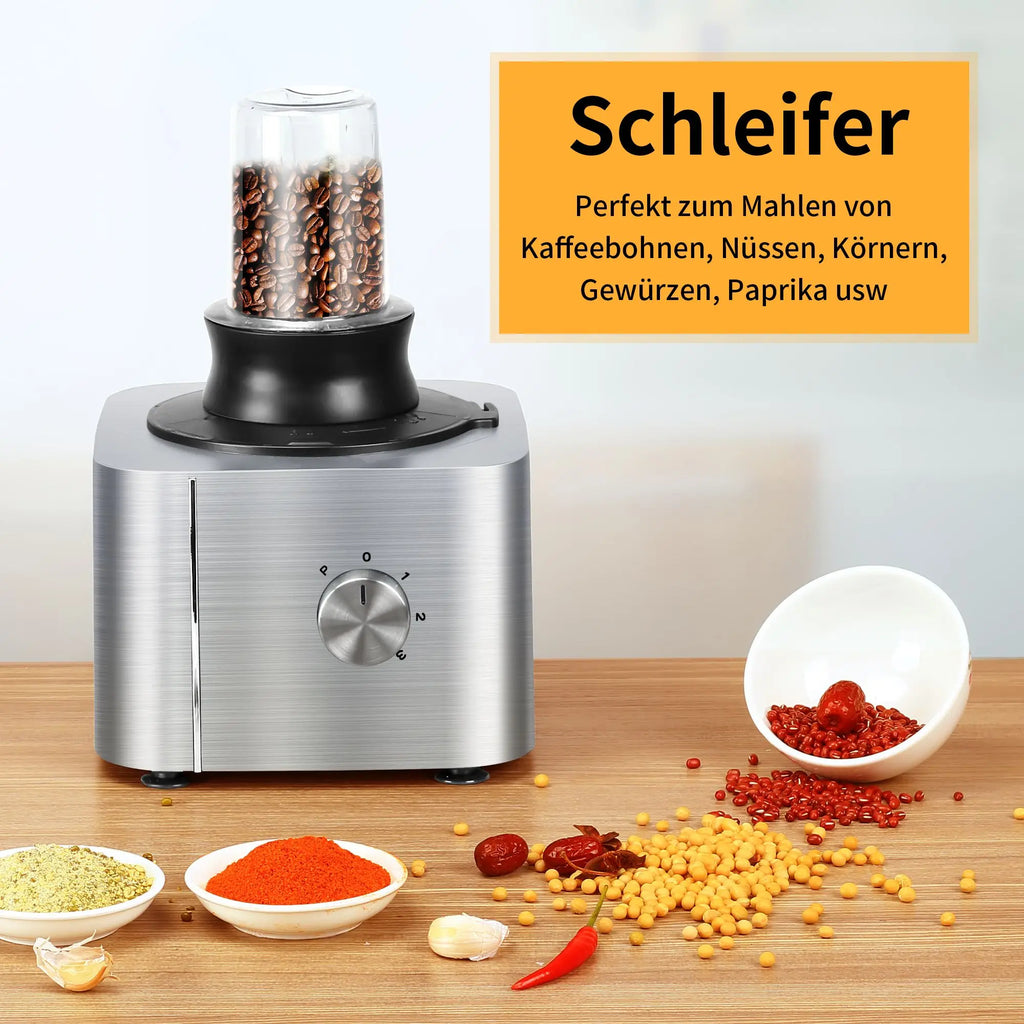Food Processor, 11-in-1 Food Processor and Blender with Chopping Blending Kneading Grinding Whisking Juicing, 1100W