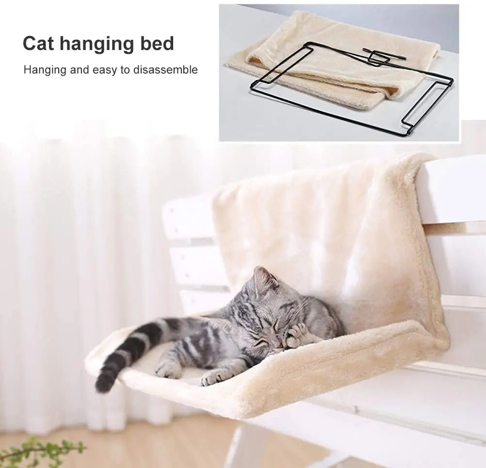 Hammock Suspenso Removível para Pet, Cama para Banco do Radiador, Ninho de Gatinho, Forte Estrutura De Metal Durável, Acessórios De Gato
