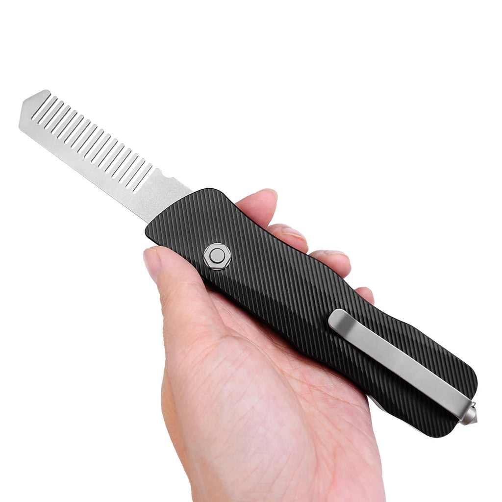 TGZUO Aluminum Alloy Folding Knife with Window Breaker Tactical EDC Pocket Knife Outdoor Emergency Survival Hunting Tool
