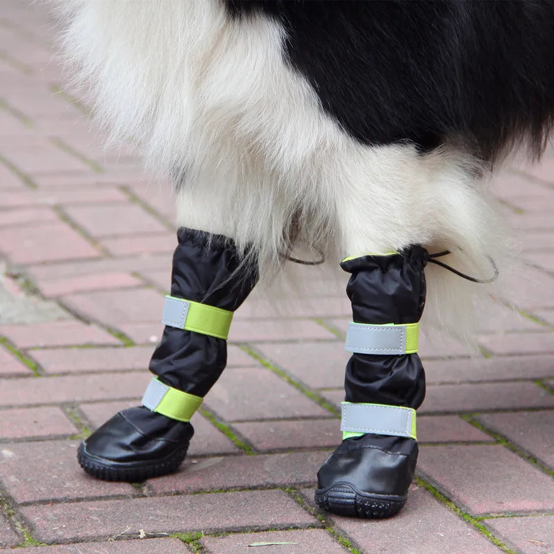 Sapatos quentes impermeáveis para cães grandes, de alta qualidade, antiderrapantes, reflexivos, inverno, botas de chuva para cães de estimação