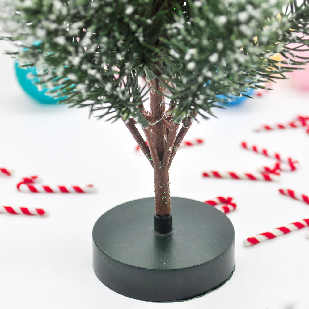 Mini Árvore de Natal Artificial Brilhante, Decoração Imortal Desktop, Presente de Aniversário, Ano Novo, Família, Dia dos Namorados, 30cm