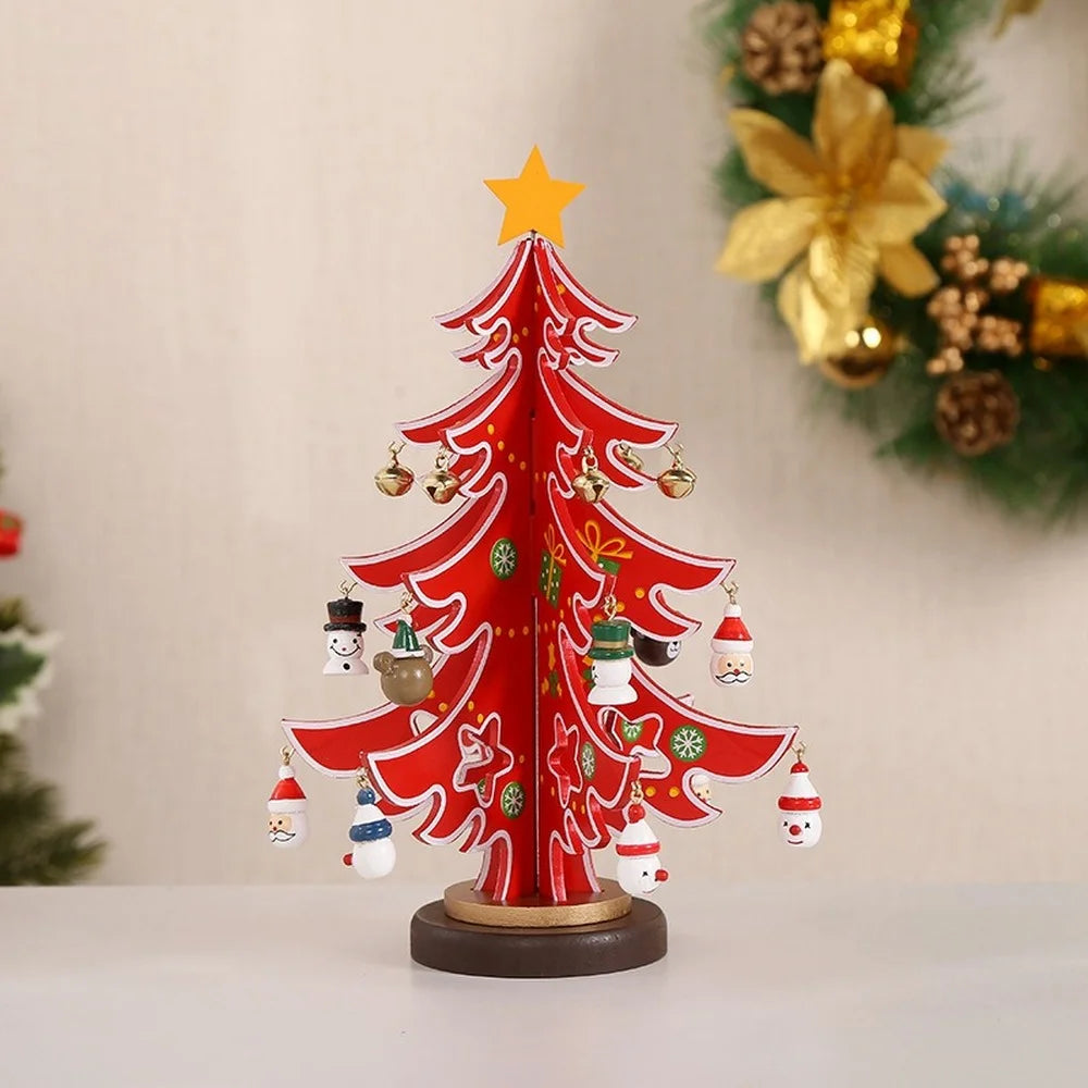 Árvore De Natal De Madeira Decoração Desktop, Brinquedo De Mão, DIY, Montagem, Criativo, Casa, Novo