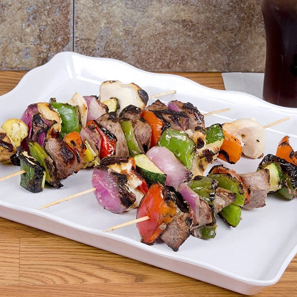 4.0mm Natural Bamboo Skewers in Various Sizes 20cm 25cm 30cm 35cm 40cm 45cm 50cm for Bbq Appetizer Fruit Kabob Grilling Barbecue