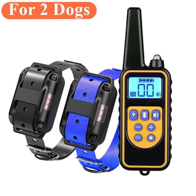 Coleira elétrica de treinamento para cães, à prova d'água, coleira contra latidos para animais de estimação com controle remoto, recarregável, dispositivo antilatido, todos os tamanhos Kasa & Pet