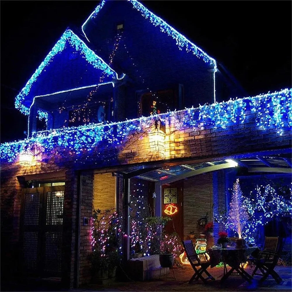 Luzes de natal cachoeira decoração ao ar livre 5m droop 0.4-0.6m luzes led cortina luzes da corda festa ggarden beirais decoração