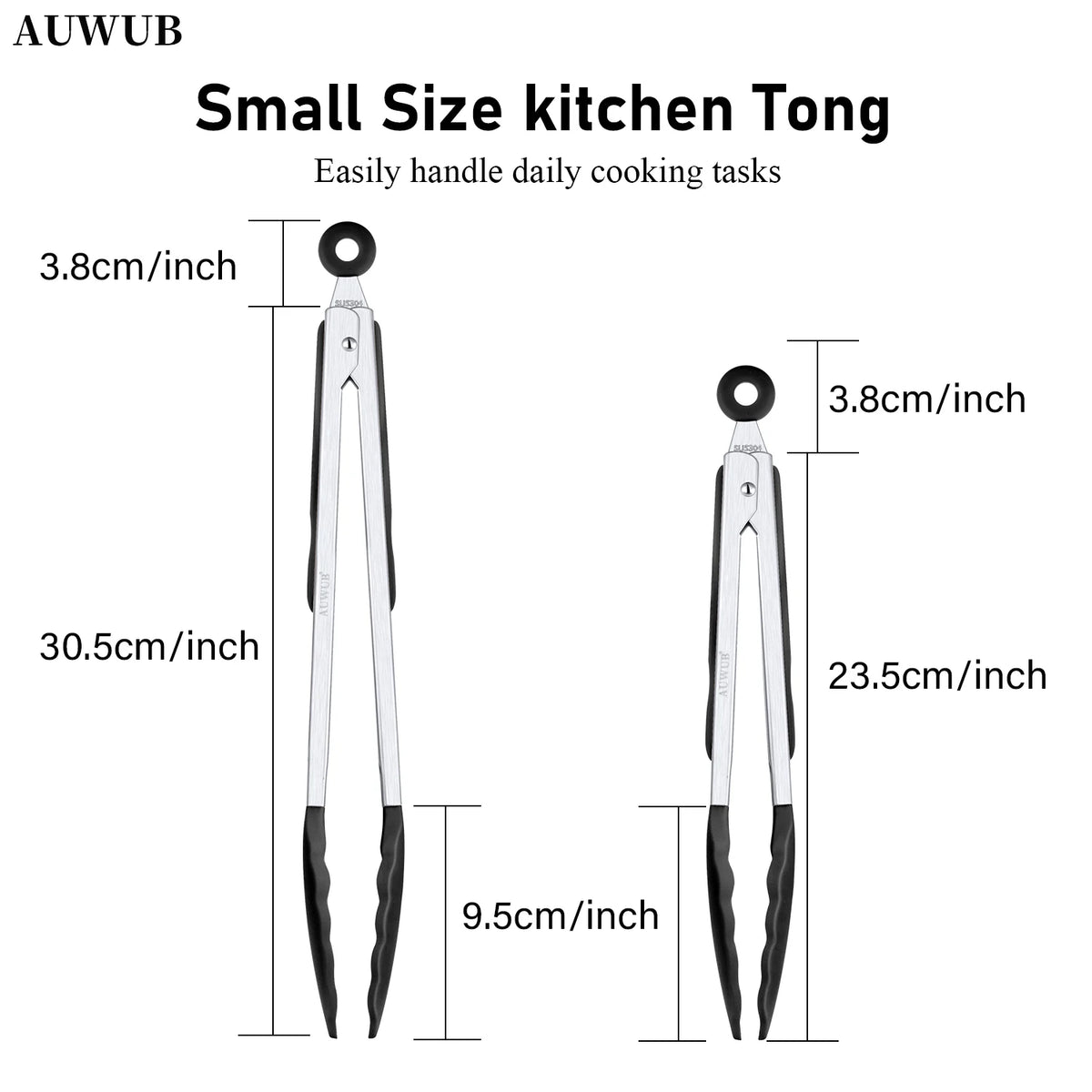 9+12 Inch Silicone Food Tong Stainless Steel Silicone Non-slip Cooking Clip Clamp BBQ Salad Tools Cooking Kitchen Accessories - Kasa & Pet