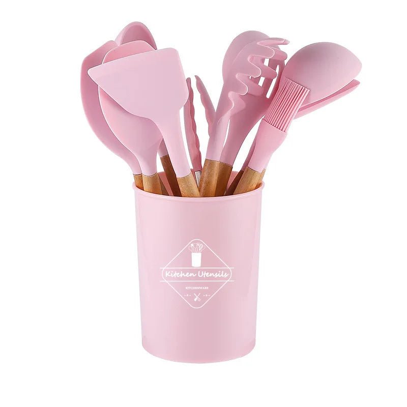 Silicone Cooking Utensils Kitchen Utensil Set - 446°F Heat Resistant Utensils Set Kitchen Gadgets for Nonstick Cookware BPA Free - Kasa & Pet