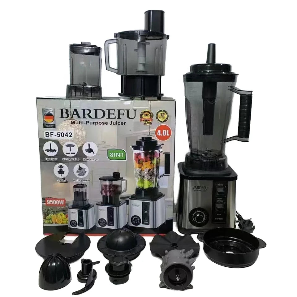Heavy Duty 8 in 1 Multifunctional Commercial Mixer and Grinder 9500W Electric Food Processor Multi Purpose Juicer Blender