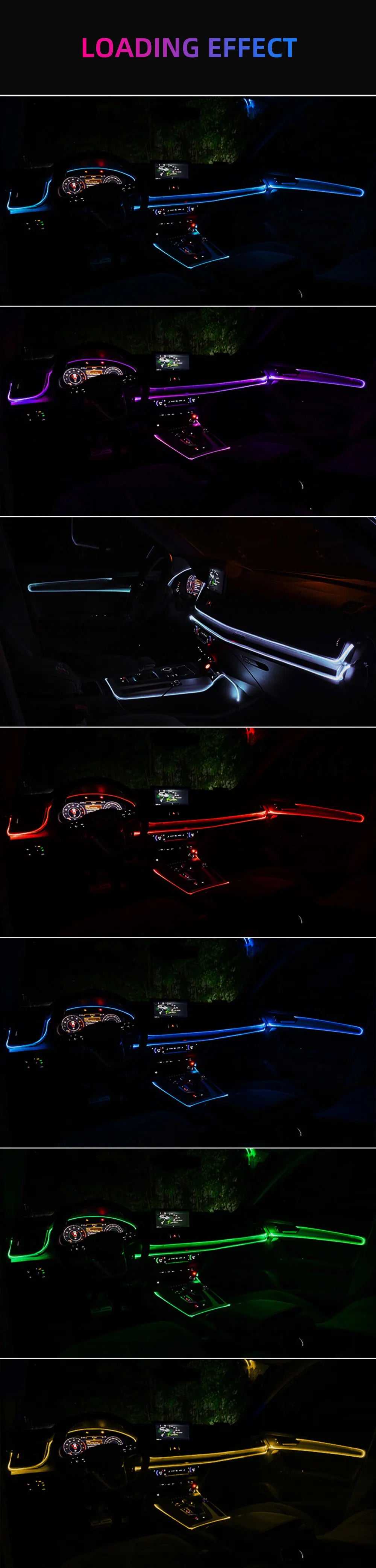 1m/2m/3m/5m interior do carro conduziu a lâmpada decorativa el fiação tira de néon para auto diy flexível luz ambiente festa atmosfera diodo usb