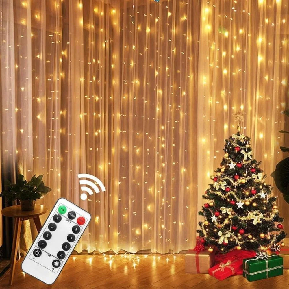 Luzes de natal cortina guirlanda feliz natal decorações para casa enfeites de natal presentes de natal navidad 2021 decoração de ano novo